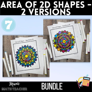 Preview of Color By Number Bundle - Area of 2D Shapes Mixed