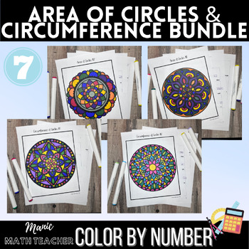 Preview of Color By Number Bundle - Area of Circles & Circumference