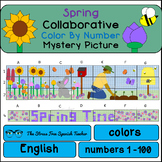Color By Number COLLABORATIVE Poster ENGLISH Version SPRING TIME