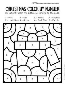 Color By Number Christmas Worksheets (No Prep Color by Code Printables)