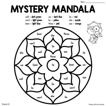 Download Color By Number, Color By Sight Words FREEBIE | Math Mandalas FREEBIE