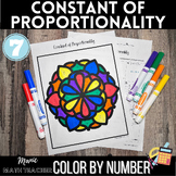 Color By Number - Constant of Proportionality- 7th Grade Math