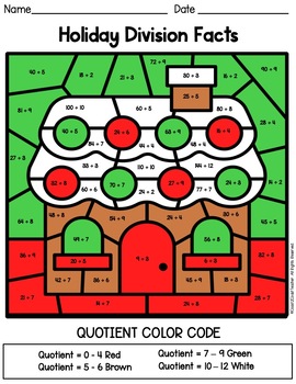 Christmas Color By Number: Division Facts by Coast 2 Coast Teacher