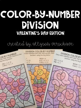 Preview of Color-By-Number Division: Valentine's Day Edition