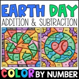 Color By Number - Earth Day Addition & Subtraction Practice