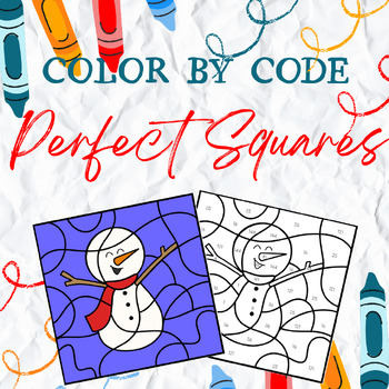 Preview of Color By Number - Find the Perfect Squares - Snowman