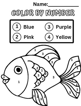 Color By Number Fish by Miss Moseleys Class | TPT