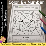 Teen Numbers 11 to 20 Color By Number For Math Remediation