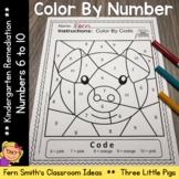 Numbers 6 to 10 Color By Number For Math Remediation