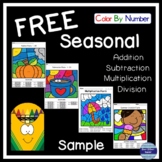 Color By Number Free Math Seasonal Sample
