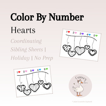 Preview of Color By Number - Hearts