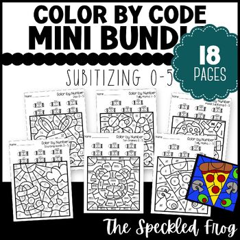Preview of Math Color By Number Subitizing 0-5 Mini Bundle * Counting Morning Work