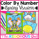Color By Number Math Worksheets - Spring, April & Easter N