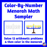 Color By Number Menorah Math Sampler {No Prep}