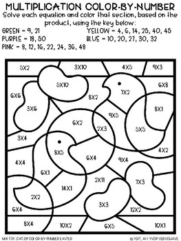 Color-By-Number Multiplication: Easter Edition by Allyson VerSchave