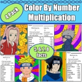 Color By Number - Naruto Team 7 - Multiply by 5, 6, 7, 8