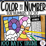 Color By Number - Number Recognition & Subitizing - 100th 