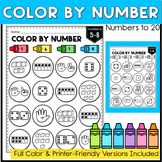 Color By Number! Number Sense Activity for Numbers 1-20