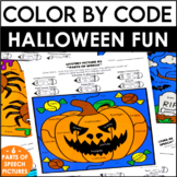 Halloween Coloring Pages & Parts of Speech Worksheets for 