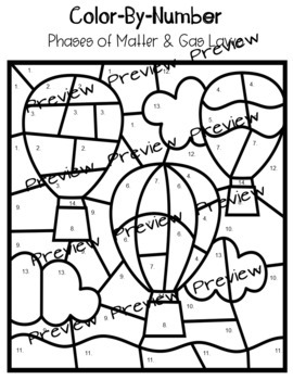 Phases of Matter and Gas Laws Color By Number by Charesse Clark | TPT