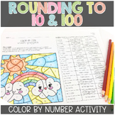 Color By Number Rounding to the nearest 10 and 100 Workshe