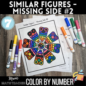 Preview of Color By Number - Similar Figures - Missing Side #2 - 7th Grade Math
