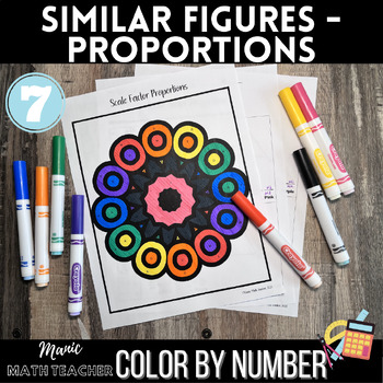 Preview of Color By Number - Similar Figures - Proportions - 7th Grade Math
