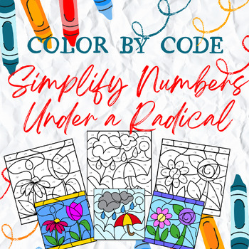 Preview of Color By Number - Simplify Irrational Numbers Bundle - Spring