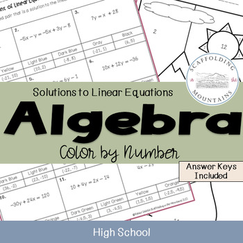 Preview of Color By Number: Solutions to Linear Equations