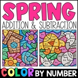 Color By Number - Spring Addition and Subtraction Practice