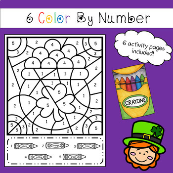 Color By Number - St Patricks Day Theme by Little Olive | TpT