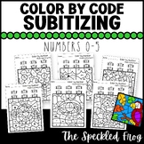 Color By Number:  Subitizing Numbers 0 - 5:  Mixed Themes 