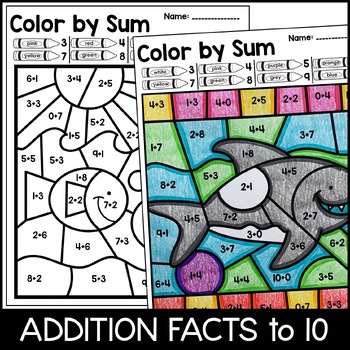 Color By Number - Summer Addition and Subtraction Practice by Amanda Garcia