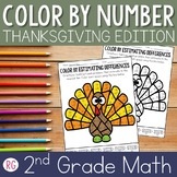Color By Number Thanksgiving | Color By Code Two Digit Add