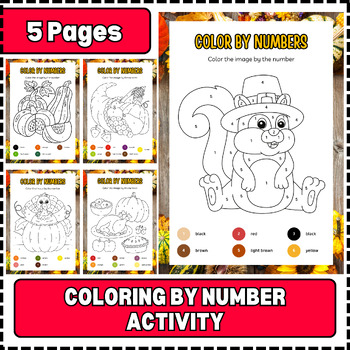 Preview of Color By Number Thanksgiving Worksheet Thanksgiving Craft Thanksgiving Activity