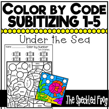 Preview of Color By Number:  Subitizing Numbers 0 - 5:  Ocean Theme - Distance Learning