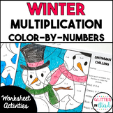 Color By Number Winter Activities Multiplication Facts FREE