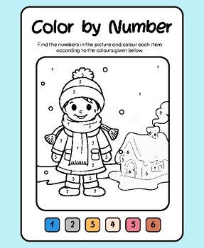 Preview of Color By Number Winter number coloring book activity coloring book
