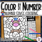 Color By Number - number sense coloring for numbers 10-20 