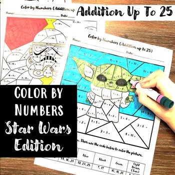 Preview of Color By Numbers Addition (Up to 25) - Star Wars and Mandalorian