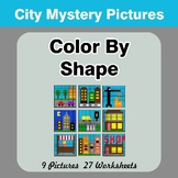 Color By Shape - Color By Code | Math Mystery Picture - City