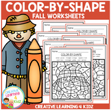 Color By Shape Worksheets: Fall