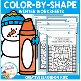 Color By Shape Worksheets: Winter