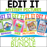 Editable Color By Sight Word Mystery Picture - Winter, Spr