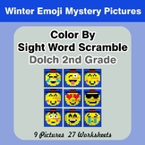 Color By Sight Word Scramble - Winter Emoji Mystery Pictur