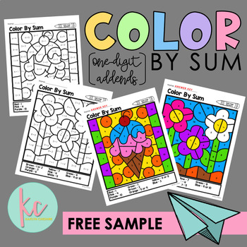 Preview of Color By Sum (1-Digit Addends): Free Sample