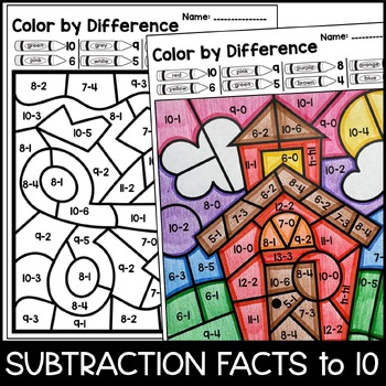 color by number back to school addition subtraction by amanda garcia