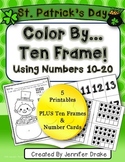Color By Ten Frame #s10-20! St.Patty's Version! Printables, 10 Frames & # Cards!