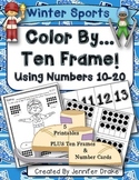Color By Ten Frame #s10-20! Winter Sports! Printables, 10 Frame & Number Cards!