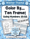 Color By Ten Frame #s10-20! Winter Version! Printables, 10 Frame & Number Cards!